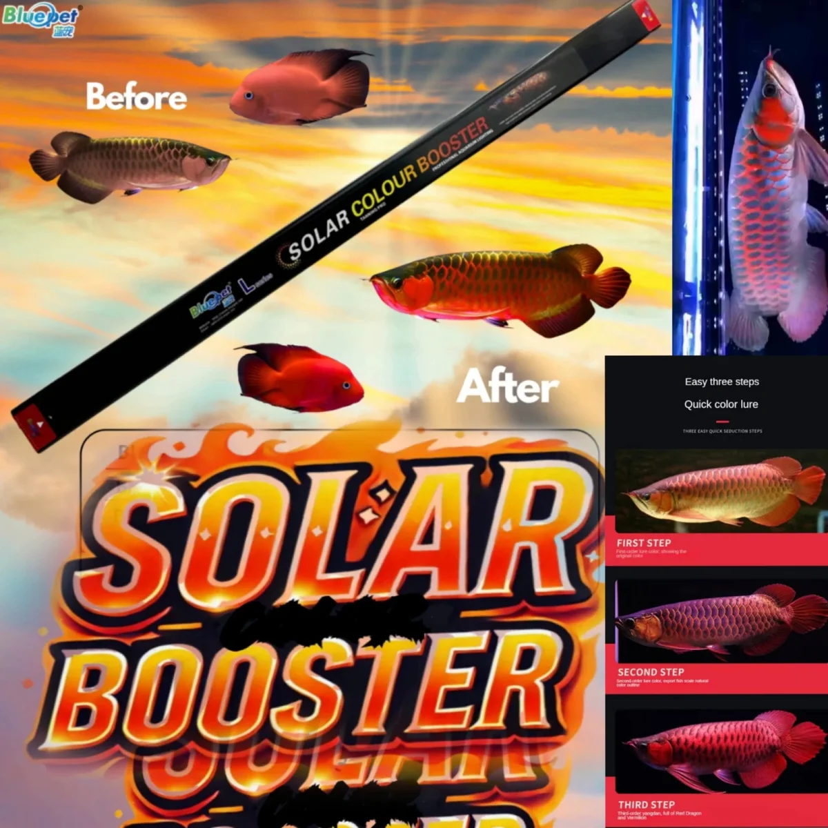 (NQ222) SOLAR COLOUR BOOSTER L SERIES LED BL100L 92CM/24W (Bluepet) (Submersible Lamp)