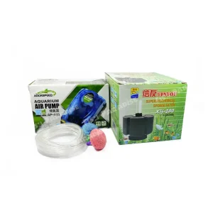 Aquarium Air Pump & 1 Sponge Filter XY-280 (Double Output Full Set)