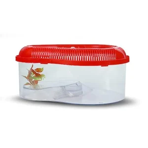 KSH STORE ® Transparent Turtle Tank, 29 x 15 x 20 cm, with Basking Platform, Removable Lid, Carrying Handle
